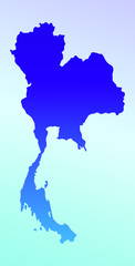 Thailand colorful vector map silhouette