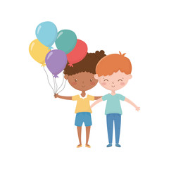 Girl and boy cartoon vector design