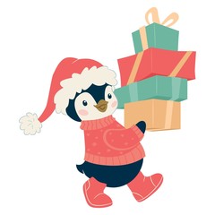 Christmas cute penguin