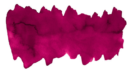 Watercolor Persian red is a trend color, bright isolated spot with divorces and borders. Burgundy watercolor frame with copy space for text.