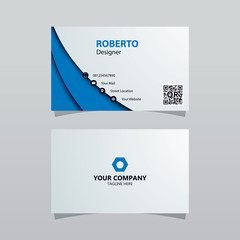 Modern blue bussines card template. Elegant element composition design with clean concept.
