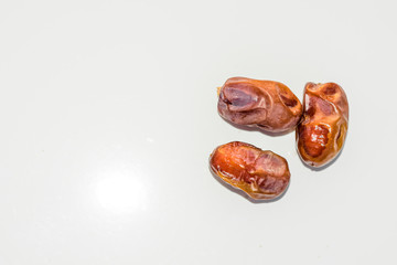 closeup of fresh and delicious and shining dates fruit   