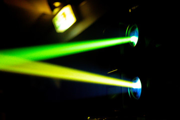 light rays from the projector
