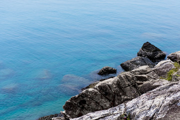 Large rocks that gather in the seaside area.