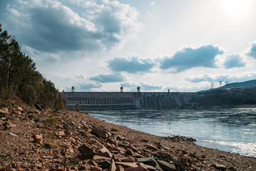 hydro electric station and nature of Siberia