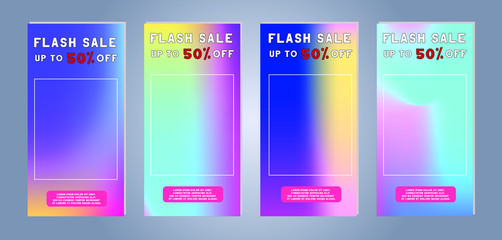 Set of mobile sale banners. Discount and sale banners. Template for online shopping and mobile website, posters flyer, designs, ads, coupons, social media banners