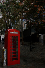 Red telephone box in London