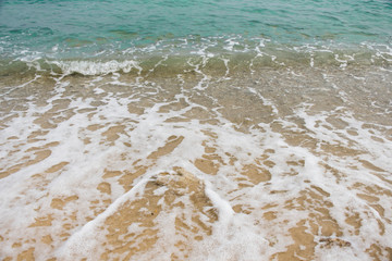 The beach and the sea.