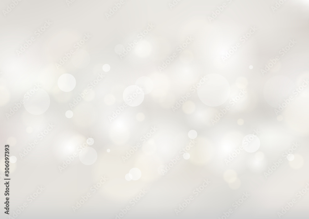 Wall mural abstract soft white blurred background with bokeh lights.