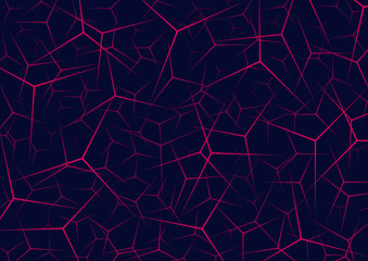 Abstract pink sharp line pattern overlapping on dark blue background.