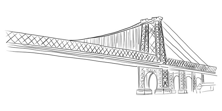 Manhattan Bridge Drawing by Lera Ryazanceva | Saatchi Art