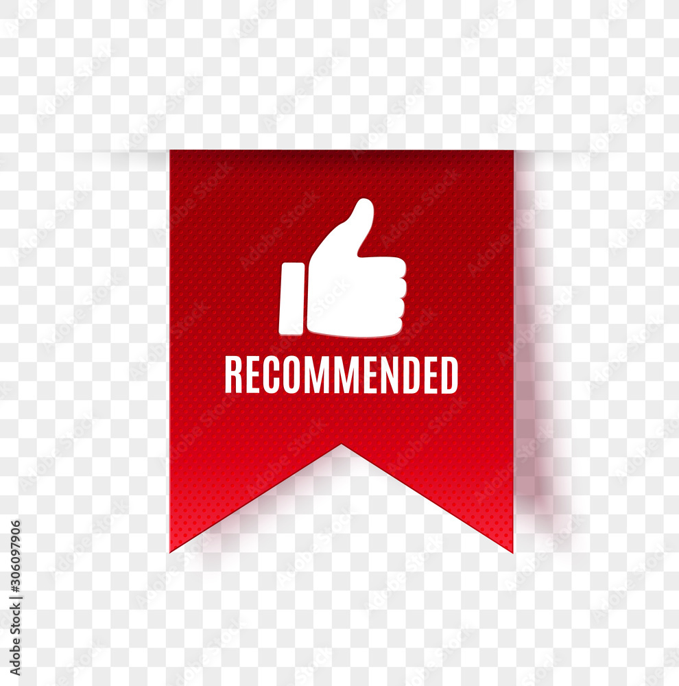 Wall mural recommended tag isolated. vector