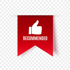 Recommended tag isolated. Vector  © ket4up