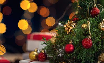 Christmas gift- Pine cones and branches  On the wood