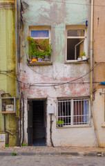 Fototapeta na wymiar An old house in the Balat district of Istanbul, Turkey