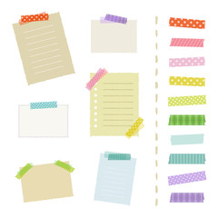 マスキングテープとメモ / vector eps