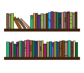 Bookshelf on a white background. Vector illustration.
