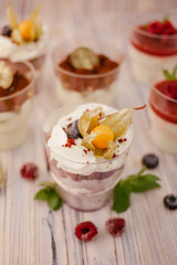 sweet dessert with berries in a cup