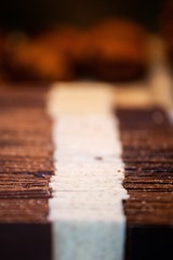chocolate bars stacked in store display