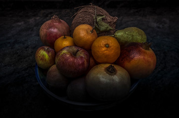 Naklejka na ściany i meble variety of delicious seasonal fruits