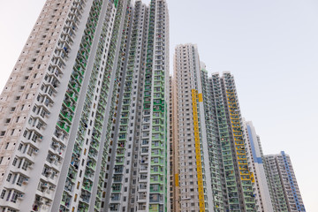 Fototapeta na wymiar Hong Kong Buildings with landscape 