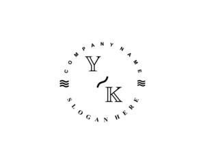 Initial YK vintage logo template