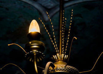 an ancient lamp in an ancient house