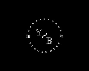 Initial YB vintage logo template