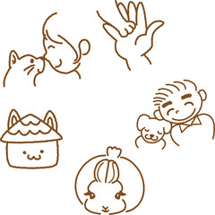 動物　ペット　ペットショップ　動物病院　飼い主　家族　仲良し　愛情　家