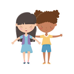 Isolated girls cartoons vector design