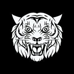 vector illustration of a tiger. Animal head Design for logo and T shirt design