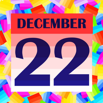 December 22 icon. For planning important day. Banner for holidays and special days. Twenty-second december icon. Illustration.