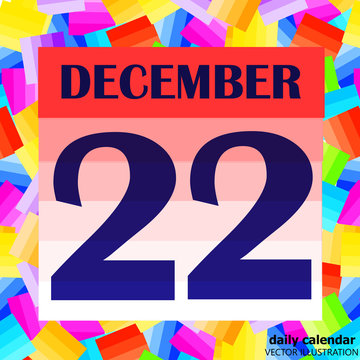 December 22 icon. For planning important day. Banner for holidays and special days. Twenty-second december icon. Vector Illustration.