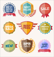 Retro vintage labels and shields style collection