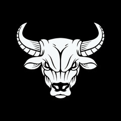 vector illustration of a bull. Animal head Design for logo and T shirt design