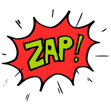 Hand drawn comic speech bubbles with emotion and text zap. vector doodle comic explosion cartoon illustrations isolated for posters, banners, web, and concept design.