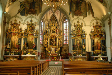 Fototapeta na wymiar Inneres der Kirche St. Mauritius, Appenzell, Schweiz