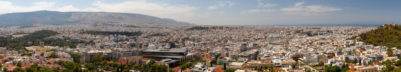 Fototapeta na wymiar panorama Athens city view from the mountain