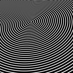 Concentric rings Circle lines texture on black background.