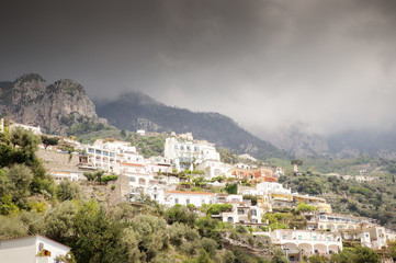 Fototapeta na wymiar mountain hillside village in italy