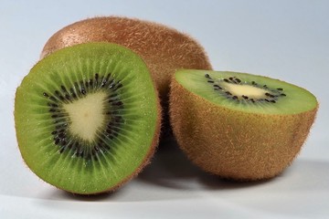 Ripe kiwi on white background