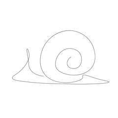 Snail animal silhouette icon or logo isolated on the white background. Print for clothes. Vector illustration