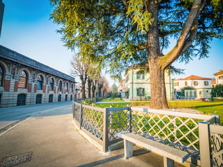 Obraz premium Crespi d'Adda (Bergamo, Lombardy, Italy), historic industrial village, Unesco World Heritage Site, outstanding example of 19th and early 20th-century 'company towns'