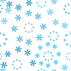 Seamless winter background with white snowflakes .