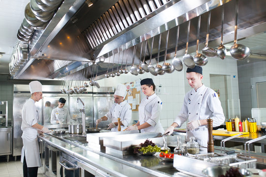 the work of the cook in the kitchen of the restaurant.