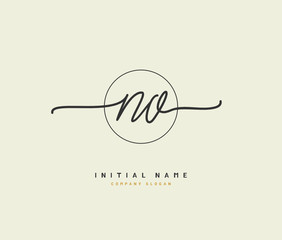N O NO Beauty vector initial logo, handwriting logo of initial signature, wedding, fashion, jewerly, boutique, floral and botanical with creative template for any company or business.