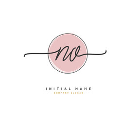 N O NO Beauty vector initial logo, handwriting logo of initial signature, wedding, fashion, jewerly, boutique, floral and botanical with creative template for any company or business.