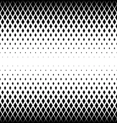 Poster Zwart wit geometrisch modern Geometrisch patroon van zwarte diamanten op een witte achtergrond.