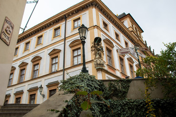 Old Royal Palace Prague Castle early in the morning on a working day in the Czech capital Prague on the eve of Christmas.