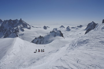 Fototapeta na wymiar Skying in Mont-Blanc